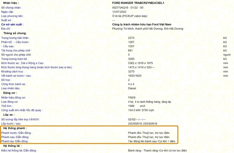 Ford Ranger Wildtrak 2023 tai Viet Nam se trang bi phanh dia sau-Hinh-2