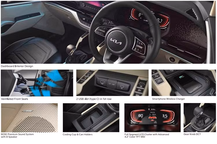 Khác với xe ở Ấn Độ, Kia Carens 2022 ở thị trường Indonesia chỉ có 2 loại động cơ xăng. Đầu tiên là máy xăng 4 xi-lanh, tăng áp, dung tích 1.4L dùng chung với Seltos. Động cơ này sản sinh công suất tối đa 140 mã lực và mô-men xoắn cực đại 242 Nm. Động cơ kết hợp cùng hộp số tự động ly hợp kép 7 cấp.