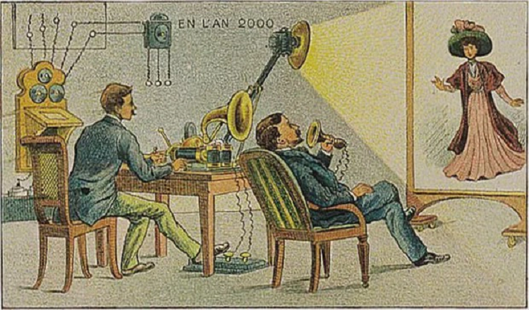 Một trường học nơi trẻ em được truyền thông tin từ sách trực tiếp vào não thông qua một chiếc máy. Ảnh: Pinterest Con người xuống biển sinh sống 71% Trái đất được tạo thành từ nước và đến năm 1872, con người mới lần đầu mới có thể lặn xuống biển. Ngay cả cho đến ngày nay, 80% đại dương vẫn chưa được khám phá. Thế nhưng cách đây cỡ 120 năm, con người đã có suy nghĩ là vào thời điểm hiện tại, chúng ta sẽ có thể thoải mái xuống biển sinh sống, làm bạn với các loài sinh vật đại dương. Có thể họ đã nghĩ rằng chúng ta sẽ không phải đối mặt với bất kỳ cuộc chiến tranh nào nữa và dân số sẽ mở rộng đáng kể đến mức mọi người cần chuyển xuống đại dương định cư.