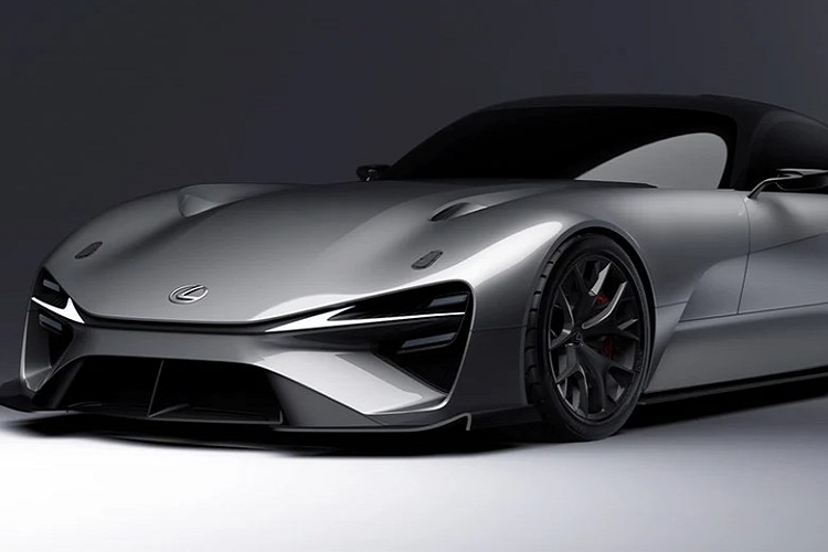 Trên đầu, siêu xe Lexus Electrified Sport được trang bị đèn pha hình boomerang độc đáo và dải đèn LED định vị ban ngày hình mũi tên đặc trưng của thương hiệu Lexus. Tiếp đến là hốc gió trung tâm cỡ lớn, được chia làm đôi, kết hợp với khe gió trên nắp ca-pô, và bộ chẻ khí nổi bật.