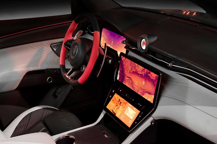 Ngoài màu sơn ấn tượng, Maserati Grecale Mission from Mars còn đi kèm bộ mâm xe Vortex Wheels ấn tượng, cũng được “thửa riêng”. Ngoài ra, xe còn có một số điểm nhấn khác ở ngoại thất như huy hiệu hình tam giác với đinh ba Maserati trên chắn bùn trước, đồ họa cửa độc đáo với dòng chữ “Maserati Mission From Mars” và bộ đếm thời gian hiển thị giờ, phút và giây. Trên cột C của xe cũng xuất hiện “cây đinh ba” quen thuộc.