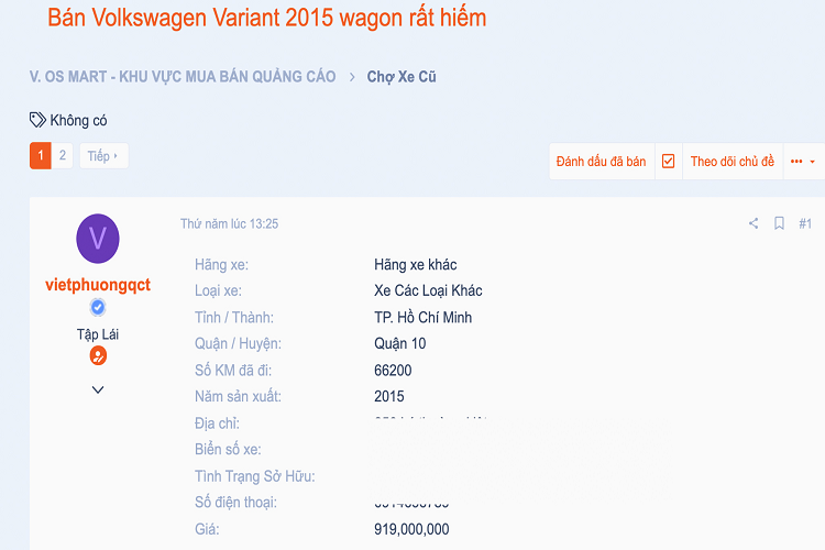 Volkswagen Passat Variant hàng hiếm đời 2015 này sử dụng động cơ xăng 4cyl thẳng hàng, dung tích 2.0L tăng áp cho công suất tối đa 220 mã lực và mô-men xoắn cực đại 350Nm. Sức mạnh được truyền xuống cầu trước (FWD), thông qua hộp số tự động ly hợp kép 6 cấp Direct Shift Gearbox (DSG) nổi tiếng của hãng xe VW mang đến khả năng sang số nhanh nhạy, giúp vận hành thêm thú vị.