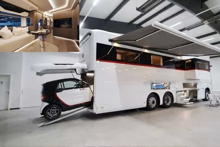 Được giới thiệu lần đầu tiên tại triển lãm Caravan Dusseldorf, Đức 2021, nhà di động của Dembell được đánh giá là cực kỳ xa hoa và sang trọng. Chiếc “nhà di động” này được phát triển dựa trên khung gầm của xe tải Mercedes Actros ba trục.