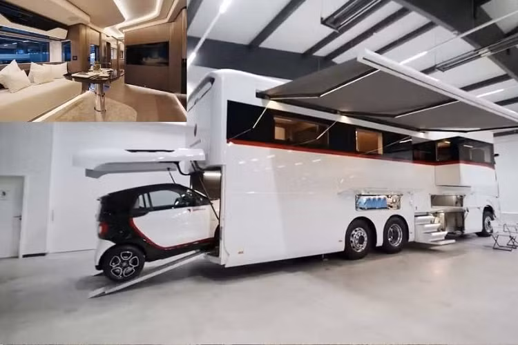 Được giới thiệu lần đầu tiên tại triển lãm Caravan Dusseldorf, Đức 2021, nhà di động của Dembell được đánh giá là cực kỳ xa hoa và sang trọng. Chiếc “nhà di động” này được phát triển dựa trên khung gầm của xe tải Mercedes Actros ba trục.