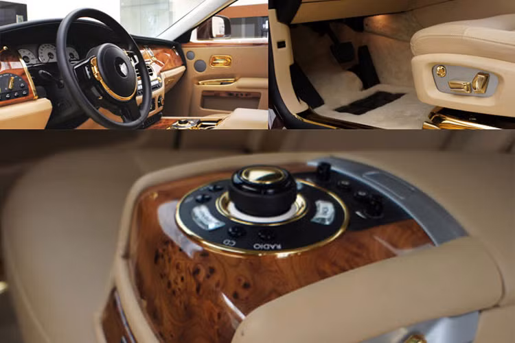 Cụ thể, chiếc xe siêu sang Rolls-Royce Ghost màu đỏ với một số chi tiết sơn vàng và cả mạ vàng 24k từng thuộc sở hữu của ông Trịnh Văn Quyết đã được trưng bày tại 1 showroom chuyên bán xe siêu sang tại Hà Nội.