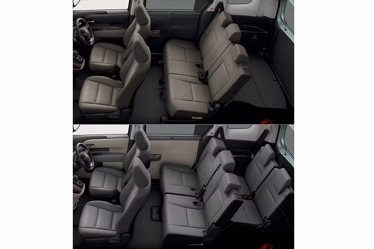 Dù kích thước của Toyota Sienta 2023 không thay đổi nhưng không gian dành cho hàng ghế giữa lại được mở rộng. Cụ thể, khoảng không gian phía trên hàng ghế giữa đã tăng 25 mm trong khi khoảng cách với hàng ghế trước tăng 80 mm lên 1.000 mm.