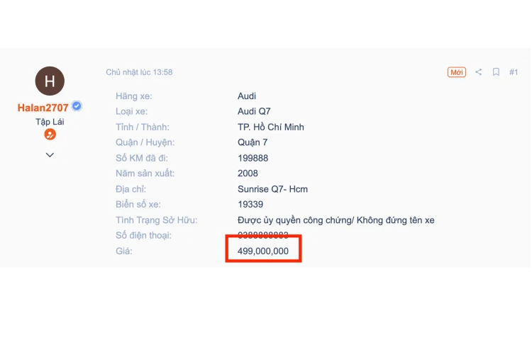 Audi Q7 hạng sang này thuộc phiên bản máy xăng V6 3.6L, đây lựa chọn động cơ xăng nhỏ nhất trên một chiếc Q7 đời đầu, đồng thời có giá bán rẻ hơn so với phiên bản dùng máy V8 4.2L. Động cơ Xăng V6 3.6L FSI cho công suất tối đa đạt 280 mã lực tại 6.200 vòng/phút và mô-men xoắn cực đại 360Nm tại 2.750 vòng/phút. Sức mạnh truyền xuống bốn bánh (AWD; Quattro) Tiêu Chuẩn, thông qua hộp số tự động 6 cấp (6AT).