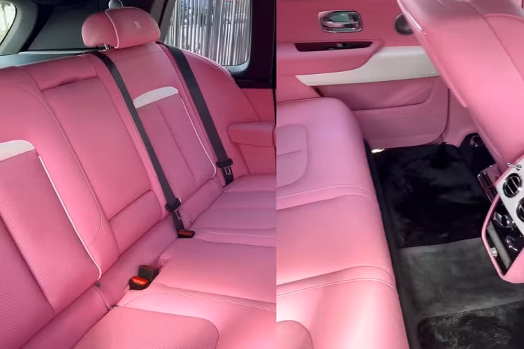 Toàn bộ diện tích bề mặt nội thất, bao gồm các vị trí: ghế ngồi, táp-pi cửa, yên ngựa trung tâm, tựa đầu... đều được bọc một lớp da với tông màu rực rỡ "ngoài sức tưởng tượng". Một số chi tiết điểm nhấn ngoại thất cũng được thay đổi, bao gồm: cùm phanh hồng hường giống màu nội thất, hai đường kẻ coachline dọc thân xe màu hồng đỏ và đặc biệt là logo hai chữ R&amp;R lồng nhau trên thân xe cũng được tô màu hồng phấn.