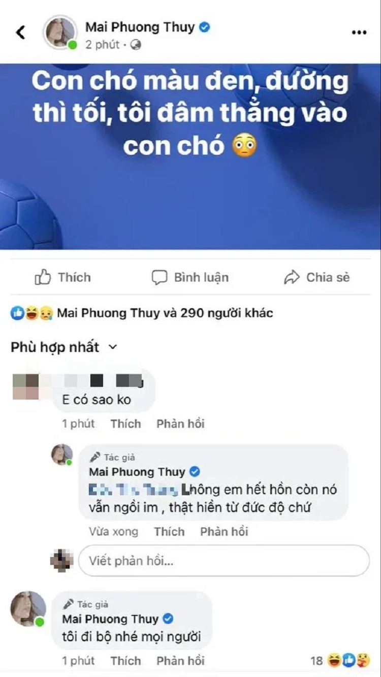 Mai Phuong Thuy thong bao bi va cham, doc xong ai cung “nga ngua“