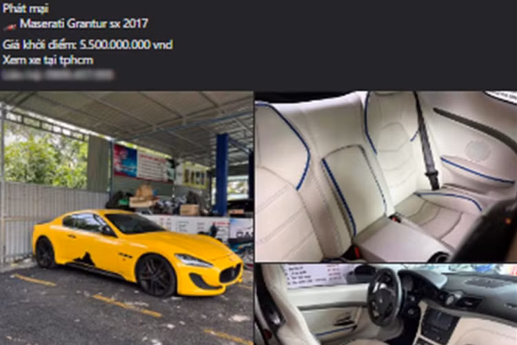 Dựa vào thông tin của bài đăng cùng những hình ảnh đi kèm, có thể chắc chắn rằng chiếc Maserati GranTurismo bản MC Sportline. Tại thị trường Việt Nam hiện chỉ có duy nhất một chiếc Maserati GranTurismo MC Sport Line màu vàng được đưa về nước từ hồi năm 2017 và nó hoàn toàn trùng khớp với thông tin phát mại của ngân hàng.