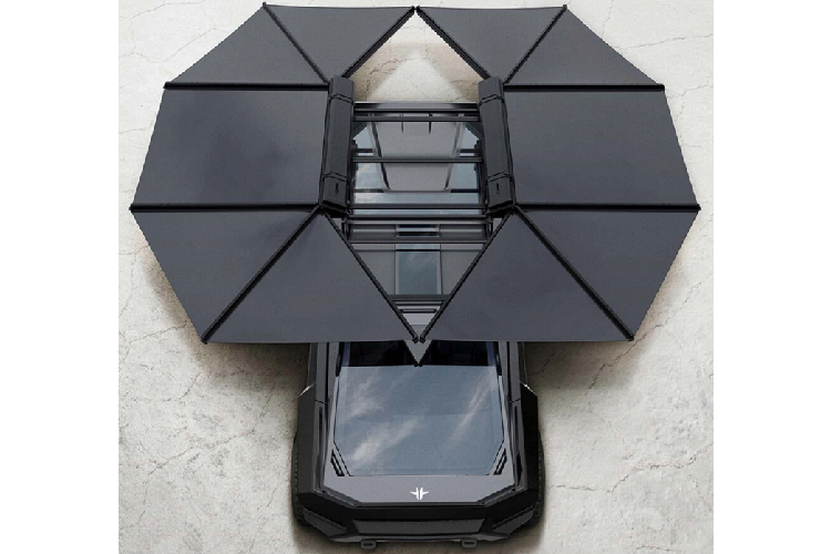 Chiếc xe là sự kết hợp giữa những mẫu xe quân sự, những chiếc xe địa hình cùng một số loại xe có diện mạo khác biệt. Theo thông số kỹ thuật giả tưởng, đội ngũ kỳ vọng đem tới cho xe gói pin 180 kWh với phạm vi vận hành lên tới 644 km và hệ thống truyền động 4x4 mô-tơ kép cho công suất 800 mã lực và mức mô-men xoắn 1,085 Nm. Chính sức mạnh này mới đủ để cho con quái vật nặng tới 2,776 kg này thể tăng tốc từ 0 - 96 km/h chỉ trong vòng 3,5 giây