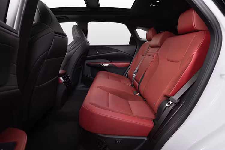 Cụm điều khiển trung tâm của Lexus RX 2023 được làm lại với ít nút bấm hơn, đem đến tổng thể gọn gàng và cao cấp hơn cho xe. Riêng bản 500h F Sport Performance, xe sẽ có vô lăng bọc da thể thao, bộ bàn đạp bằng nhôm, mặt cửa bọc da lộn, ốp bậc cửa F Sport, cửa sổ trời toàn cảnh Panorama và màn hình hiển thị thông tin kính lái HUD.