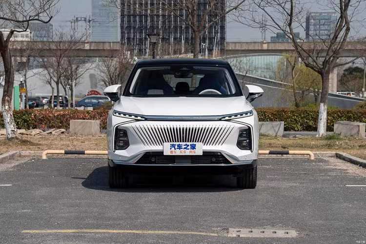 Nổi bật nhất trên chiếc SUV lai coupe SAIC Roewe Jing đó là lưới tản nhiệt phía trước, trông giống như hàm dưới của một con cá kình, hay cá voi. Phía trên lưới tản nhiệt là một thanh trang trí mạ crôm nối liền hai cụm đèn LED mỏng.