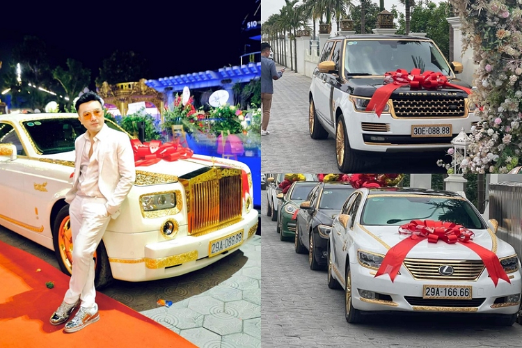 Mới đây, một bữa tiệc kỷ niệm 15 năm ngày cưới ở Hải Dương đã thu hút sự quan tâm của cộng đồng mạng. Buổi tiệc có quy mô siêu lớn và xa hoa, được tổ chức ngay tại căn biệt thự siêu rộng của chủ tiệc với khung cảnh hoa tươi ngập tràn,... đáng chú ý là dàn xe trăm tỷ mạ vàng sáng loáng.