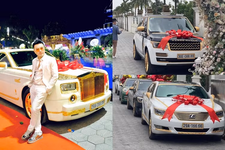 Mới đây, một bữa tiệc kỷ niệm 15 năm ngày cưới ở Hải Dương đã thu hút sự quan tâm của cộng đồng mạng. Buổi tiệc có quy mô siêu lớn và xa hoa, được tổ chức ngay tại căn biệt thự siêu rộng của chủ tiệc với khung cảnh hoa tươi ngập tràn,... đáng chú ý là dàn xe trăm tỷ mạ vàng sáng loáng.