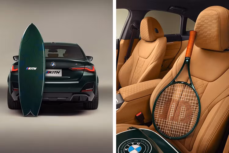 Về nội thất, chiếc xe được bọc da Merino nguyên khối màu Caramel ở tất cả các chi tiết, bao gồm cả thảm xung quanh cũng được thêu logo M. Tựa đầu và tựa tay có logo Kith được in nổi, ngoài ra logo “Kith Exclusive Edition” được khắc lazer vào các tấm ốp ở bảng điều khiển của xe.