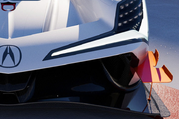 Thân xe được thiết kế tại Acura Design Studio ở Los Angeles, California cùng sự hỗ trợ của các kỹ sư hàng không CFD in-house CFD của ORECA và HPD. Đội ngũ đã thiết kế một phần thân xe mang đậm DNA của thương hiệu Acura, đồng thời giúp mẫu xe trở nên ấn tượng với khả năng khí động học được tối ưu hóa.