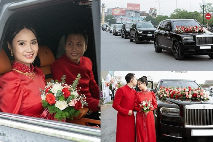 Ngày 13/11 vừa qua, trên mạng xã hội gây xôn xao khi chia sẻ hình ảnh đoàn xe hoa với chiếc Rolls-Royce Cullinan hơn 40 tỷ ở Hưng Yên kèm trạng thái "Hưng Yên quê tôi đám cưới "giản dị lắm" đã khiến cộng đồng mạng không khỏi phì cưới trước sự hài hước của 1 trang page tại đây.
