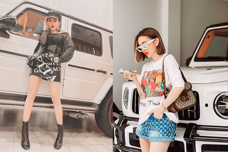  Mercedes-AMG G63 Có một thú vị là chiếc xe chục tỷ đầu tiên mà Trang Nemo sở hữu không phải siêu xe mui trần McLaren 720S Spider mà chính là chiếc SUV hạng sang Mercedes-AMG G63 "vạn người mê", trong đó, có hàng chục cô gái 9X ở Việt Nam đã sở hữu chiếc xe này như Đoàn Di Băng, Quyên Đắk Lắk, Trang Nemo, Hiền Hồ...