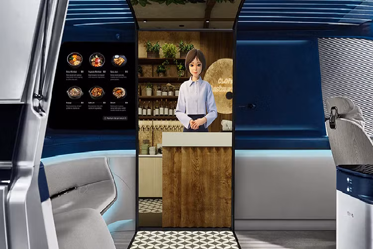 Nhằm khiến hành khách hoàn toàn chìm đắm trong cabin, ngay cả sàn xe cũng được lắp màn hình để toàn bộ không gian của cabin có thể được điều chỉnh theo chủ đề hành khách mong muốn.