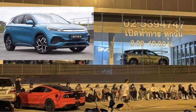 Hang tram khach Thai xuyen dem cho mua BYD Atto 3 cua Trung Quoc