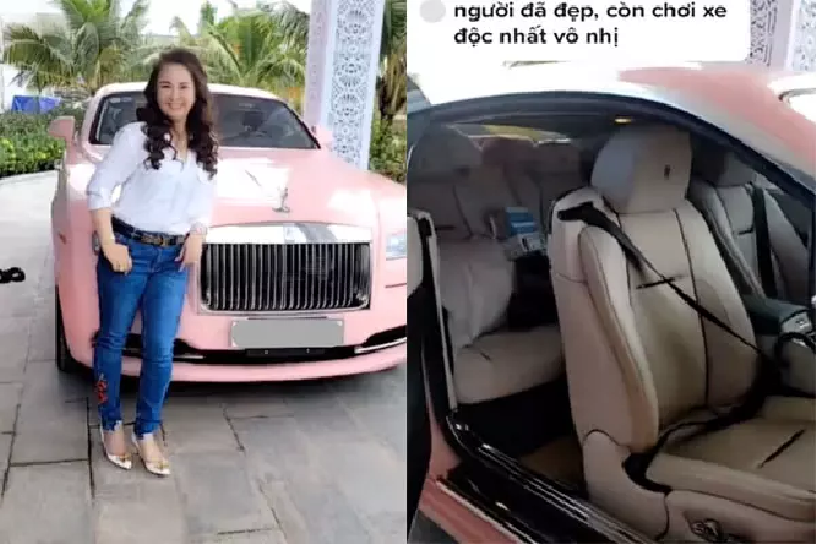 Nội thất bên trong xe Rolls-Royce Wraith màu hồng này bọc da màu kem cùng gỗ ốp cao cấp, xe có đến 4 ghế ngồi nhưng hàng ghế sau khá chật, phù hợp với người lớn cao dưới 1,6 m. Xe siêu sang Rolls-Royce Wraith sử dụng khối động cơ V12, dung tích 6.6 lít, sản sinh công suất tối đa 623 mã lực tại vòng tua máy 5.600 vòng/phút và mô-men xoắn cực đại đạt 800 Nm tại dải vòng tua máy 1.500 – 5.500 vòng/phút.