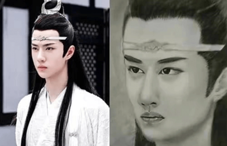 Tiêu Chiến vốn có lực lượng fan hùng hậu bởi vẻ ngoài soái ca của mình, nhất là khi anh đóng các vai có tạo hình cổ trang. Nhưng nhìn bức chân dung dưới đây, ai cũng phải khóc ròng thay cho anh vì quá đỗi dị hợm. 