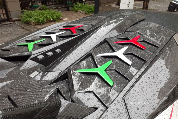 Gói Lamborghini Aventador độ Duke Dynamics bao gồm nhiều chi tiết bằng sợi carbon cá tính gồm cản trước kiểu SVJ mới, các khe gió trên vòm bánh xe được mở rộng, nẹp sườn, khuếch tán sau và cánh gió đuôi cỡ lớn.