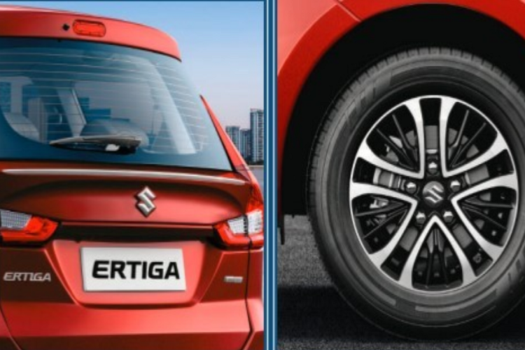 Bên sườn, Suzuki Ertiga 2022 chỉ có thêm bộ vành la-zăng mới với thiết kế 5 chấu kép, sơn phối 2 màu khá thể thao. Vòng ra đuôi xe, chúng ta sẽ tìm thấy điểm mới duy nhất là nẹp mạ crôm trên cửa cốp, sát với kính sau. Thay đổi còn lại của ngoại thất là 2 màu sơn mới, bao gồm bạc Splendid Silver và nâu Dignity Brown.