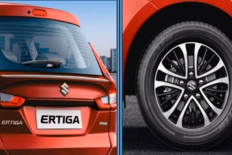 Bên sườn, Suzuki Ertiga 2022 chỉ có thêm bộ vành la-zăng mới với thiết kế 5 chấu kép, sơn phối 2 màu khá thể thao. Vòng ra đuôi xe, chúng ta sẽ tìm thấy điểm mới duy nhất là nẹp mạ crôm trên cửa cốp, sát với kính sau. Thay đổi còn lại của ngoại thất là 2 màu sơn mới, bao gồm bạc Splendid Silver và nâu Dignity Brown.