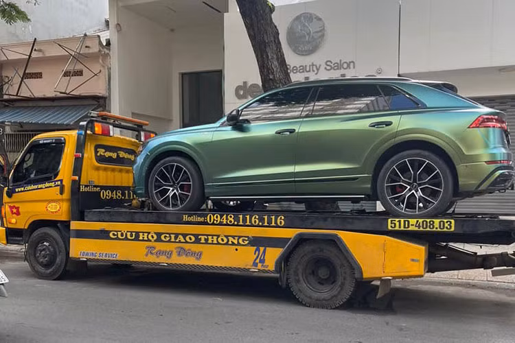 Audi Q8 tien ty cua Diep Lam Anh bi len gan thiet bi dinh vi