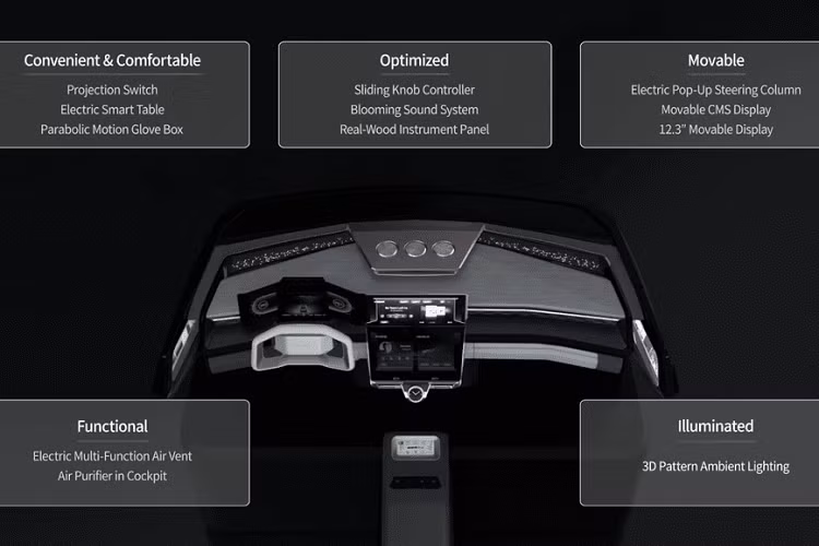 Mang tên gọi COMFI, nó được giới thiệu là một khoang lái xe Hyundai sáng tạo, cung cấp một trải nghiệm lái xe dễ chịu, tiện nghi. Nếu bạn cảm thấy xa lạ với cái tên Hyundai Mobis, nó là cánh tay chuyên cung cấp phụ tùng và dịch vụ cho cả ba thương hiệu Hyundai, Genesis, và Kia. Nó có nhiệm vụ sản xuất khung gầm, đầu xe, và mô-đung khoang lái, cùng với những phụ tùng dự trữ mà Tập đoàn Hyundai cần đến.