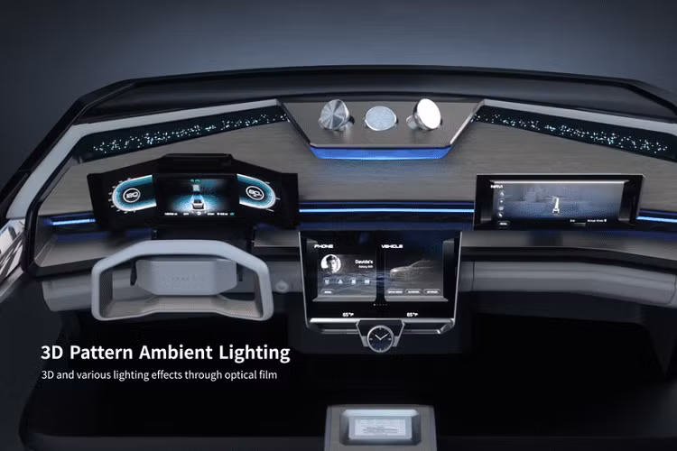 Ở phần Functional, nó bao gồm một lỗ thông gió đa chức năng chỉnh điện với khả năng chuyển đổi sang chế độ không có gió (có ánh sáng xung quanh) tùy theo sở thích của hành khách. Máy lọc không khí trong cabin cũng có thể chuyển thành bộ phun nước hoa.