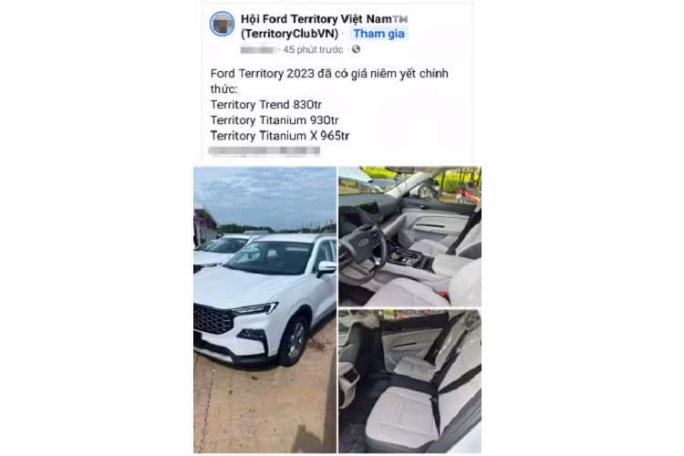 Hiện tại Ford Việt Nam đã chốt lịch ra mắt Territory 2023 vào tháng 10/2022. Mẫu xe này sẽ được lắp ráp trong nước cùng với Ford Ranger và Transit. Theo công bố trên trang chủ của Ford, mẫu CUV mới được phát triển theo triết lý thiết kế tuân thủ DNA toàn cầu của Ford.