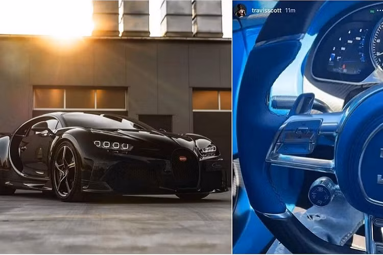 Bugatti Chiron Super Sport 300+ của Rapper Travis Scott dài hơn 25cm so với Chiron tiêu chuẩn, do được gắn thêm bộ khuếch tán gió bằng sợi carbon nhằm gia tăng lực ép xuống mặt đường khi xe chạy ở tốc độ cao