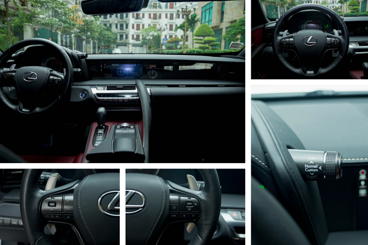 Dải đèn xi-nhan ở phía đuôi xe được đặt dọc trong khi đèn phanh được đặt ngang. Ở bên dưới được bố trí hai ống xả hình chữ nhật, viền mạ chrome sáng bóng. Logo phiên bản LC 500h đặt chính giữa đuôi xe. Một điểm đặc biệt trên mẫu xe này đó chính là nút ấn mở cốp được giấu gọn gàng ở đèn hậu bên phải tạo sự tinh tế.