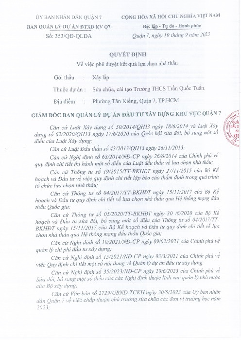 TP. HCM: HTX Xây dựng Thương mại Q.7 1 tháng trúng 8 gói thầu TP. HCM: HTX Xay dung Thuong mai Q.7 1 thang trung 8 goi thau