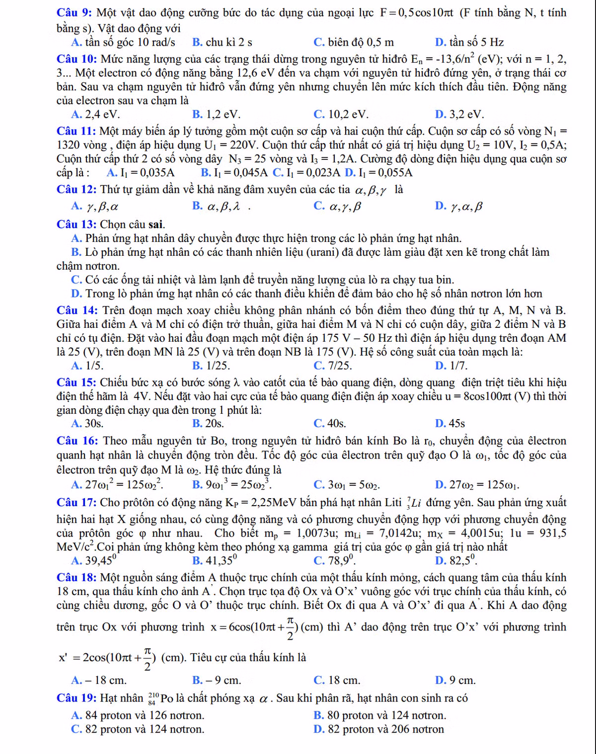 De thi thu THPT quoc gia 2015 mon Vat Ly THPT Han Thuyen-Hinh-2