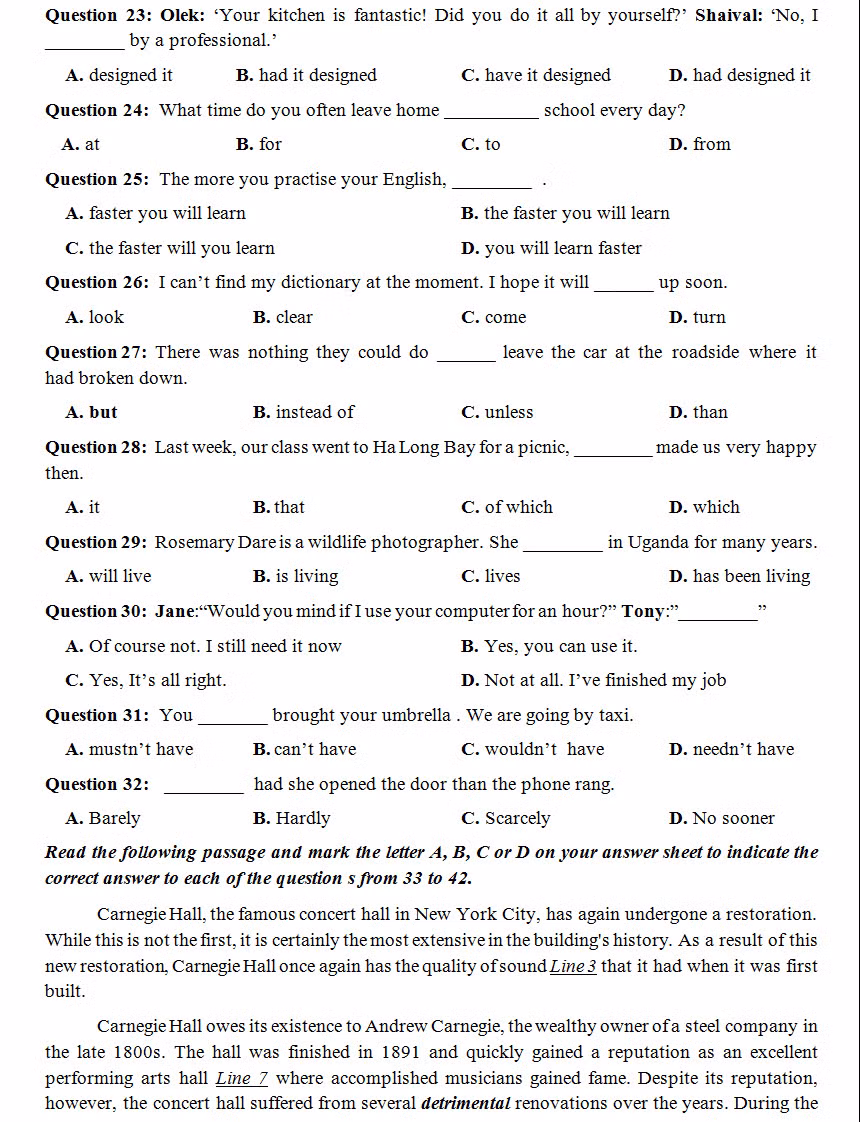 De thi thu THPT quoc gia 2015 mon Tieng Anh THPT Nguyen Binh-Hinh-3