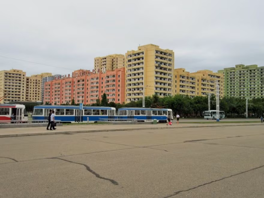 Quang cảnh vắng vẻ tại một địa điểm ở thủ đô Triều Tiên.