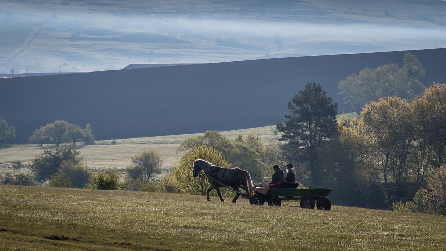 Xe ngựa là phương tiện di chuyển chủ yếu ở vùng nông thôn này.