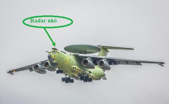 Radar thứ hai của chiếc A-100 là một radar nhỏ, được lắp phía trên buồng lái máy bay, với mục đích phát hiện các mục tiêu ở độ cao thấp và máy bay cũng lắp nhiều ăng-ten phụ hình “lưỡi kiếm” ở thân máy bay, dùng cho chức năng thu, phát tín hiệu điện tử.