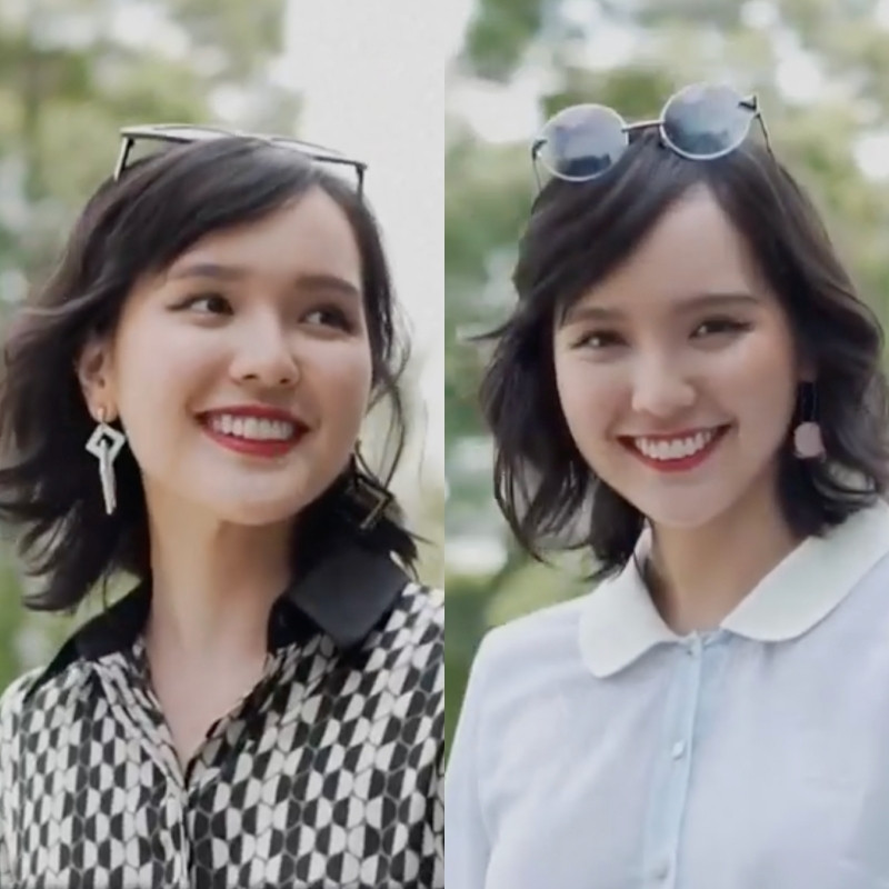 Dù chỉ trang điểm nhẹ nhàng, song hot girl 9x vẫn gây thương nhớ bởi ngũ quan hài hòa và làn da trắng mịn màng.