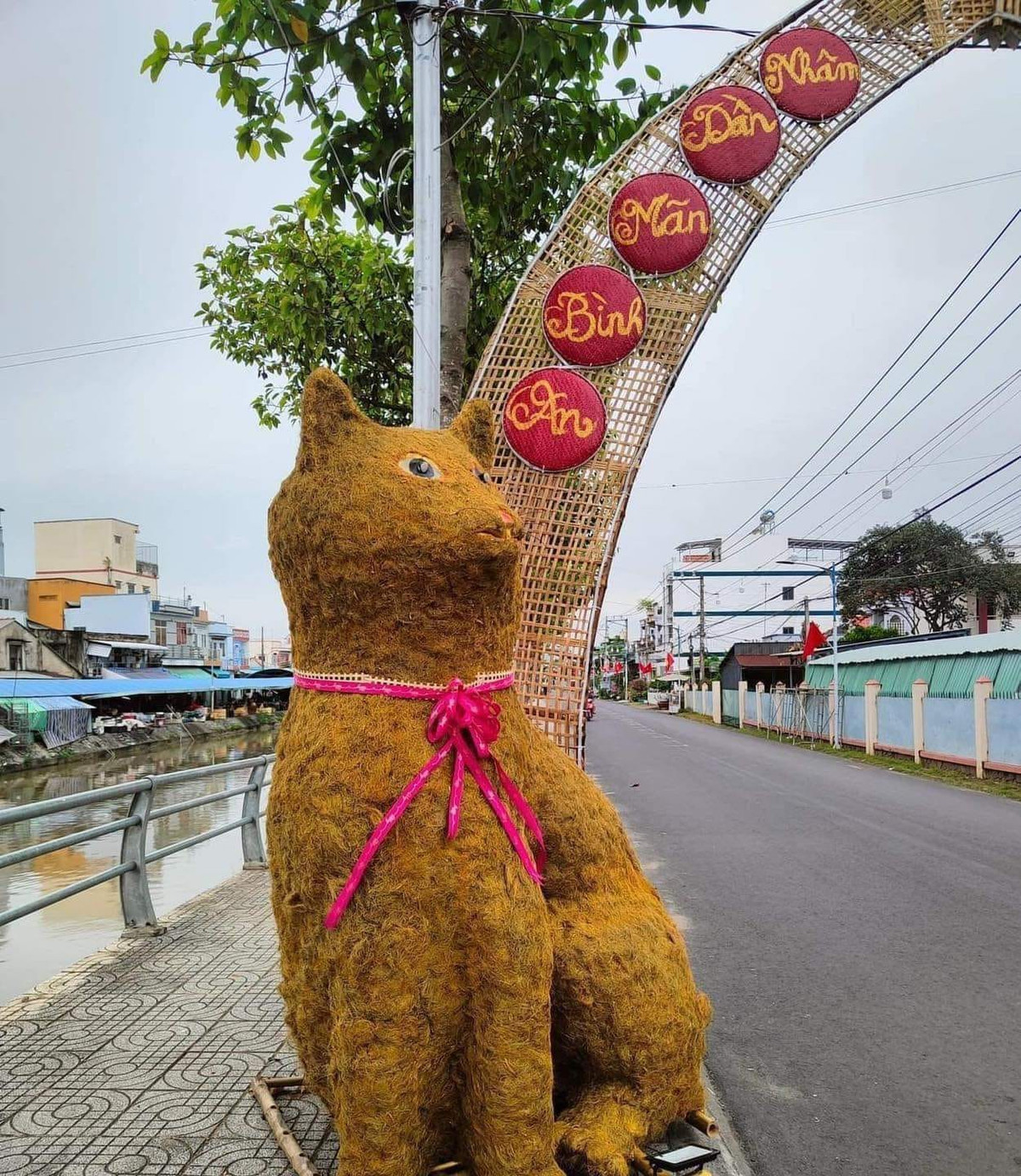 Sau khi những hình ảnh tượng linh vật mèo được đăng tải đã nhanh chóng gây bão mạng xã hội. Ảnh: Theanh28 Express