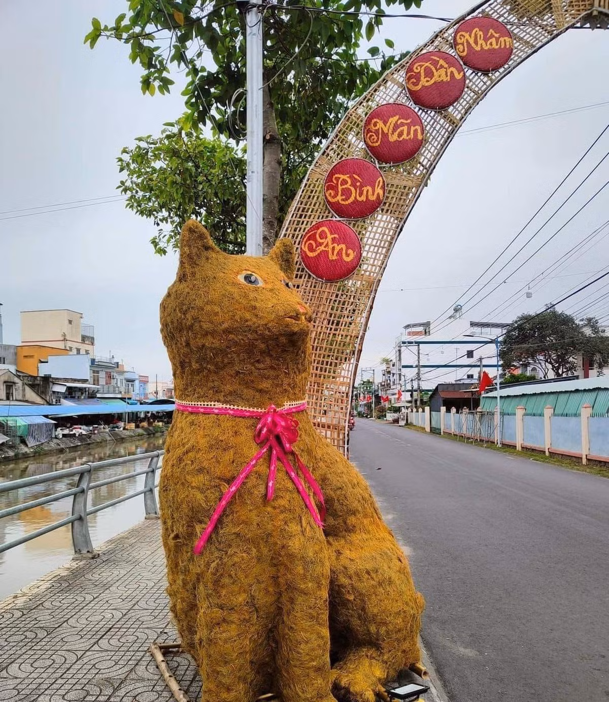 Sau khi những hình ảnh tượng linh vật mèo được đăng tải đã nhanh chóng gây bão mạng xã hội. Ảnh: Theanh28 Express