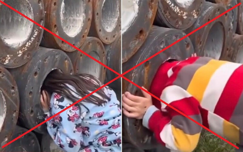 Trong quá trình 3 em nhỏ thử chui vào trụ bê tông, chủ clip câu view này liên tục dùng những câu mang tính khuyến khích như "Được hay không thì vẫn phải thử", "Cho lọt cả tay vào được là sẽ có 2 gói bim bim",...