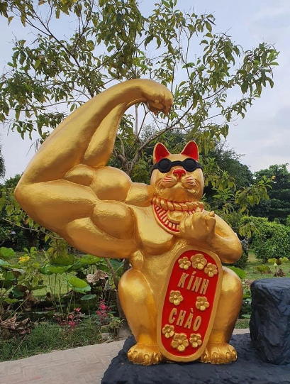 Trái ngược hoàn toàn mèo đầu cầu Hà Nội thì mèo Bến Tre năm 2023 này khiến cộng đồng mạng phát sốt. Ảnh: @yeubentre