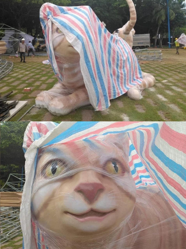 Linh vật mèo ở Vũng Tàu xinh xắn, đáng yêu, đường nét cân đối khiên dân tình mê ngay từ cái nhìn đầu tiên. Ảnh: FB Hoa Hoc Tro Magazine/Saostar