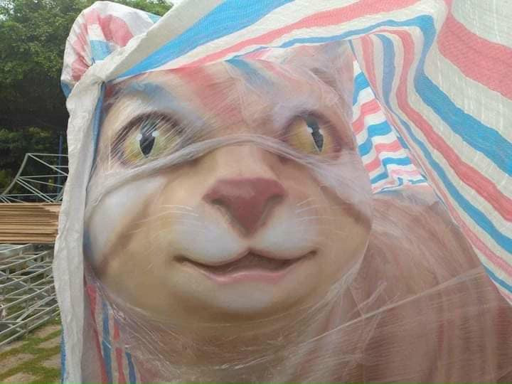 Linh vật mèo Vũng Tàu được cư dân mạng nhận xét là "mắt trừng gửi mộng qua biên giới", tuy vậy bức tượng này được cho là khá đẹp.