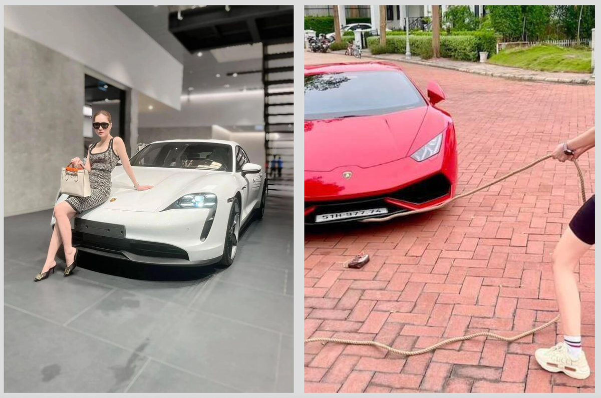 Nói về độ chơi xe và giàu có, Đoàn Di Băng và chồng doanh nhân Nguyễn Quốc Vũ gây chú ý không kém các tay chơi nổi tiếng ở Việt Nam như Cường Đô la hay Minh Nhựa.